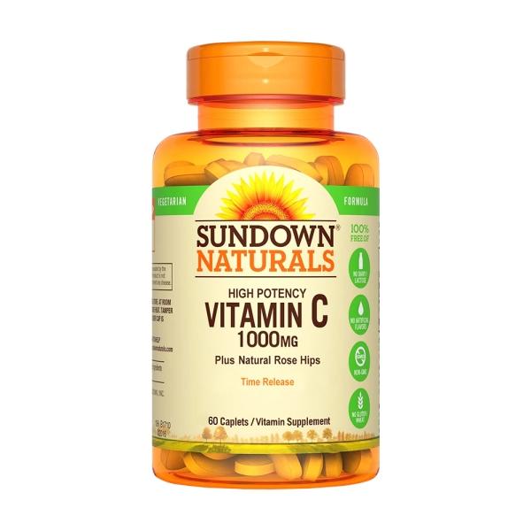Sundown日落恩賜-緩釋型C 1000MG Plus玫瑰果錠(60錠_60天份)