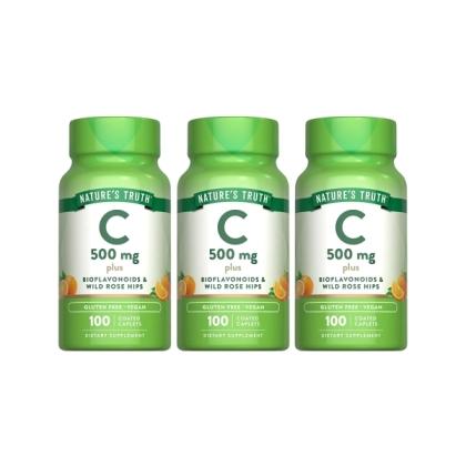 綠萃淨 維生素C柑橘類黃酮玫瑰果錠(100錠X3瓶)(共300天份)