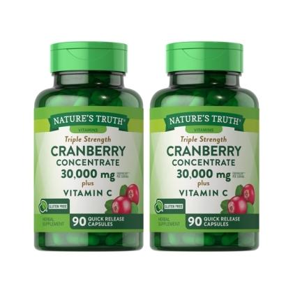 綠萃淨 50倍濃縮蔓越莓+C膠囊(90粒X2瓶)(共90天份)(效期至2026年02月28日)