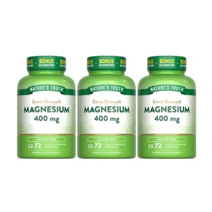綠萃淨 優化鎂400mg軟膠囊(72粒X3瓶)(共216天份)