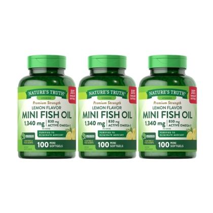 綠萃淨 超濃縮魚油迷你軟膠囊(100粒X3瓶)