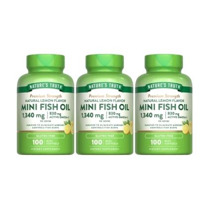 綠萃淨 超濃縮魚油迷你軟膠囊(100粒X3瓶)