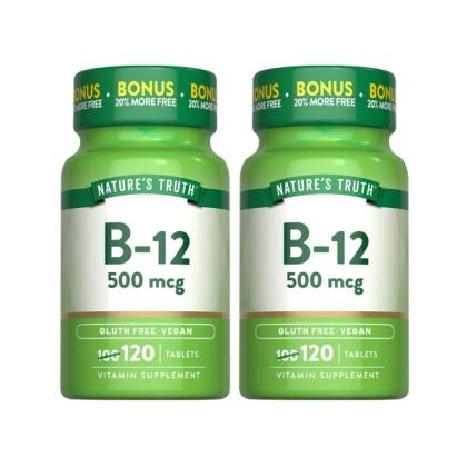綠萃淨 維生素B12 500mcg複方錠(120錠X2瓶)