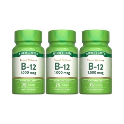 綠萃淨 緩釋型維生素B12 1000mcg錠(75錠X3瓶)