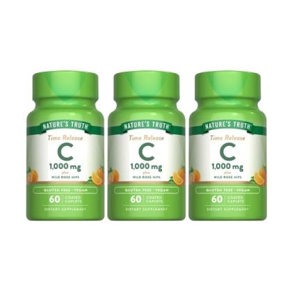 綠萃淨 釋放型維生素C-1000mg複方錠(60錠X3瓶)(共180天份)