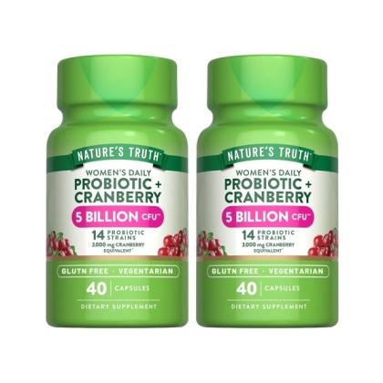 綠萃淨 女性蔓越莓益生菌舒密膠囊(40粒X2瓶)