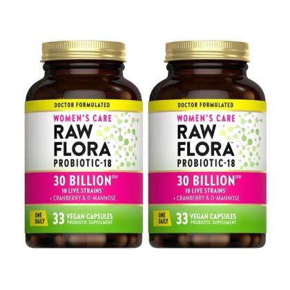 綠萃淨 Raw Flora 300億女性益生菌蔓越莓膠囊(33粒X2瓶)(共66天份)