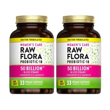 綠萃淨 Raw Flora 500億頂級女性益生菌蔓越莓膠囊(33粒X2瓶)(共66天份)