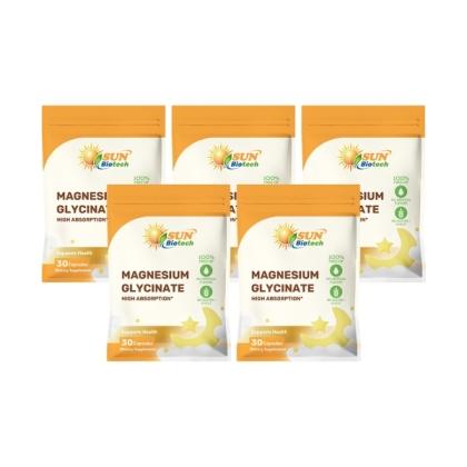 Sun日落恩賜 優化眠甘胺酸鎂100mg膠囊(30粒X5袋)