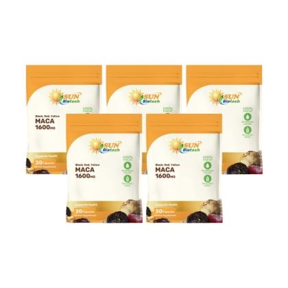 Sun日落恩賜 四倍濃縮晶鑽複方黑紅黃馬卡膠囊(30粒X5袋)