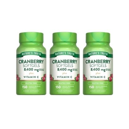 綠萃淨 50倍蔓越莓plus維生素C+E軟膠囊(150粒X3瓶)(共225天份)